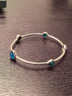 Ippolita multi colored 5 stone sterling silver bangle
